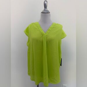 NEW w/Tags Chaus Neon Green Women's Blouse Size XL